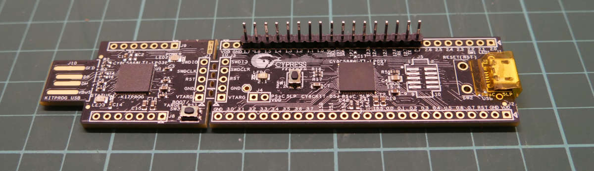 closeup of the board with connector attached