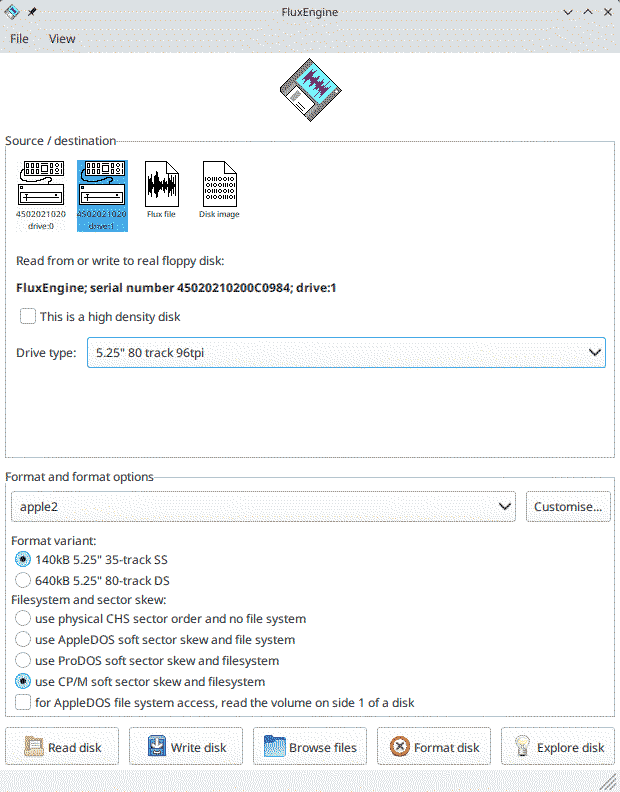 screenshot of the GUI in action
